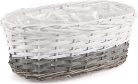 Fehér-szürke Ovális Fonott Kosár 37x22x13 cm HL01886.4.3