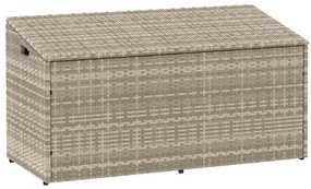 vidaXL világosszürke polyrattan kerti tárolóláda 110x50x58 cm