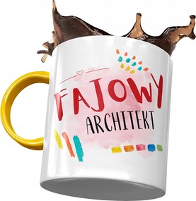 Sárga Bögre Építésznek Cool Építész! Nyomtatott Bögre Fotóval