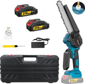 Láncfűrész Akkumulátoros Elektromos Kézi Ágvágó 8" 2X Akku 21V