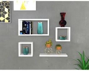 KÉSZLET 4x Fali polc BABI fehér