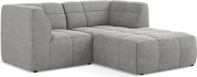 Szürke buklé sarokkanapé (jobb oldali-heverő résszel) Aloha – Makamii