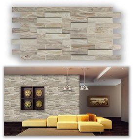 3D PVC falpanel Fehérített tölgy famintás csomag (10 db + 3 db Fix All ragasztó)