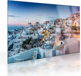 Kép - Alkonyat Santoriniban (üvegen) (70x50 cm)