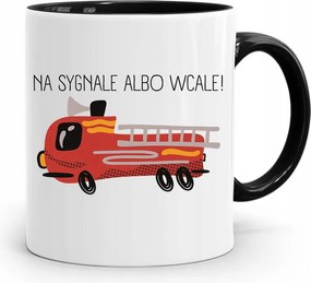Fekete Bögre Ajándék Tűzoltónak A Jelzésen! fényképes nyomattal