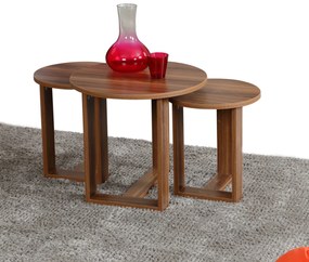 Mira Walnut tárolóasztal, 3 db