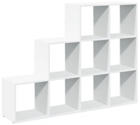 3 szintes fehér fa elválasztó könyvespolc 137,5 x 29 x 103,5 cm