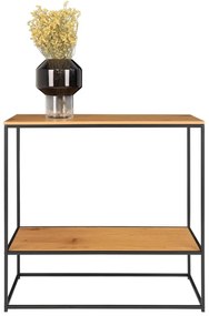 Natúr színű konzolasztal tölgyfa dekoros asztallappal 80x36 cm Vita – House Nordic