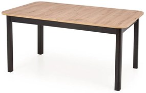 Asztal Houston 1367Artisan tölgy, Fekete, 78x90x160cm, Hosszabbíthatóság, Laminált forgácslap, Közepes sűrűségű farostlemez