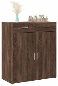 barna tölgy színű szerelt fa tálalószekrény 80 x 42,5 x 93 cm