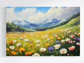 Poszter Hegyi Rét Mezei Virágok Tavaszi Tájkép 60x40