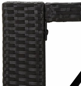 fekete polyrattan üveglapos bárasztal 185 x 80 x 110 cm