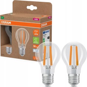 2x Led izzó E27 2,2W 40W 470lm 4000K Filament 214lm/W A osztály Osram
