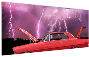 Piros autó képe (120x50 cm)