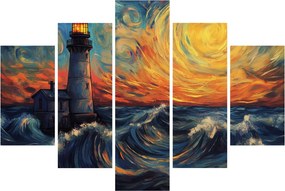 Kép - Világítótorony a hullámokban (150x105 cm)