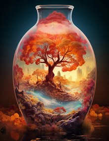 Poszter 50x65cm Az élet fája üvegben