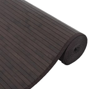 négyszögletű sötétbarna bambusz szőnyeg 80 x 400 cm