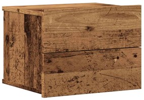 antik fa színű falra szerelhető éjjeliszekrény 40x32x30 cm