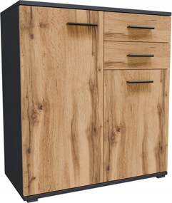 Komód szekrény CR3-KD2 grafit-wotan kis kompakt játék ruhatartó polc