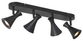 Modern mennyezeti spotlámpa fekete 4-lámpás forgatható és dönthető - Triangle