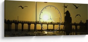 Kép - Séta a tengerparton (órával) (90x30 cm)