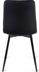 Krzesło PERU Czarne Welurowe