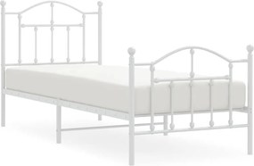 vidaXL fehér fém ágykeret fej- és lábtámlával 90 x 190 cm