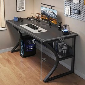 Gamer asztal minőségi íróasztal fekete 120x60x75 cm OTC-B2