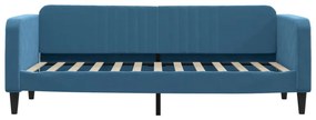 kék kihúzható bársony heverő 80 x 200 cm