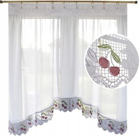 Konyhai Függöny Fátyol Cseresznye 200x100 cm