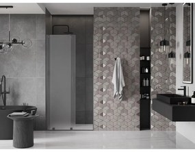 Mexen Velar, tolózuhanyajtó 100 cm-es nyitáshoz, 8 mm-es mattüveg, polírozott grafit, 871-100-000-31-95