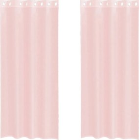 vidaXL 2 db világos rózsaszínű fátyolfüggönyök rojtokkal 140x225 cm