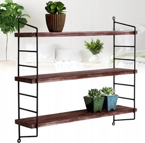 Fa Polctartó Konzol Falra 3 Polc Alá Loft