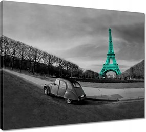 Vászonkép 50x40 Türkiz Eiffel-torony