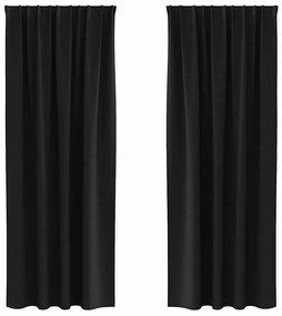 Függönyök függönyökkel 2 pcs Fekete 225x140cm Poliészter