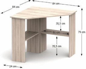 PC asztal, sarok, tölgy sonoma, RONY NEW