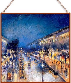Pissarro - Montmarte Boulevard üvegkép, falikép