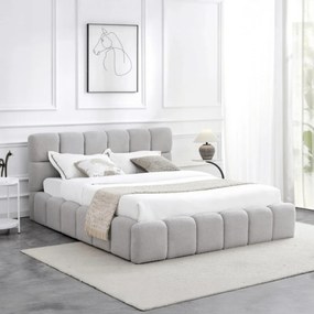 Łóżko 160x200 MURCJA z Pojemnikiem Szare Boucle