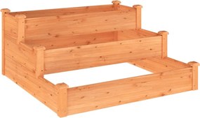 vidaXL barna tömör fenyőfa kerti magaságyás béléssel 120x120x56 cm