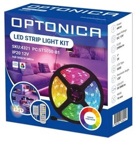 Optonica Kültéri SMD LED Szalag Szett Távirányítóval RGB 2400lm 300 LED 40W IP54 5m 4323