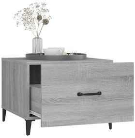 2 db szürke sonoma színű dohányzóasztal fémlábakkal 50x50x40 cm