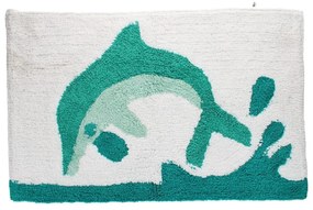 Fehér-türkiz fürdőszobai kilépő 50x80 cm Dolphin – Rex London