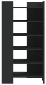 vidaXL fekete szerelt fa cipőszekrény 52 x 37,5 x 100 cm
