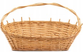 Ajándékkosár üres fonott kosár fogantyúval 30x20x35