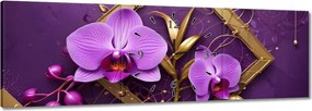 Órák 90x30 Lila orchideák és arany