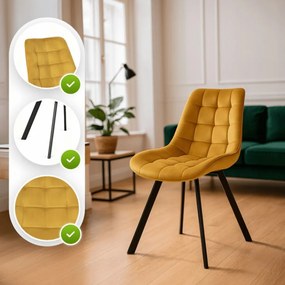 RICK szék, mustársárga, velúr