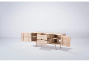 Fawan Natural TV-állvány tömör tölgyfából - Gazzda