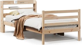 vidaXL tömör fenyőfa ágykeret fejtámlával 75 x 190 cm