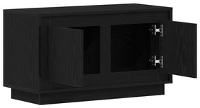TV Szekrény Fekete Tölgy 80x35x45 cm Műcserép