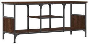barna tölgyszínű szerelt fa és vas TV-szekrény 100x35x45 cm